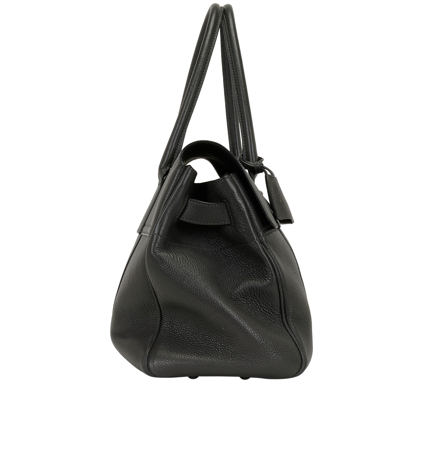 Bayswater, &pound;495, Handbags, Dark Grey, Leather, Side view
